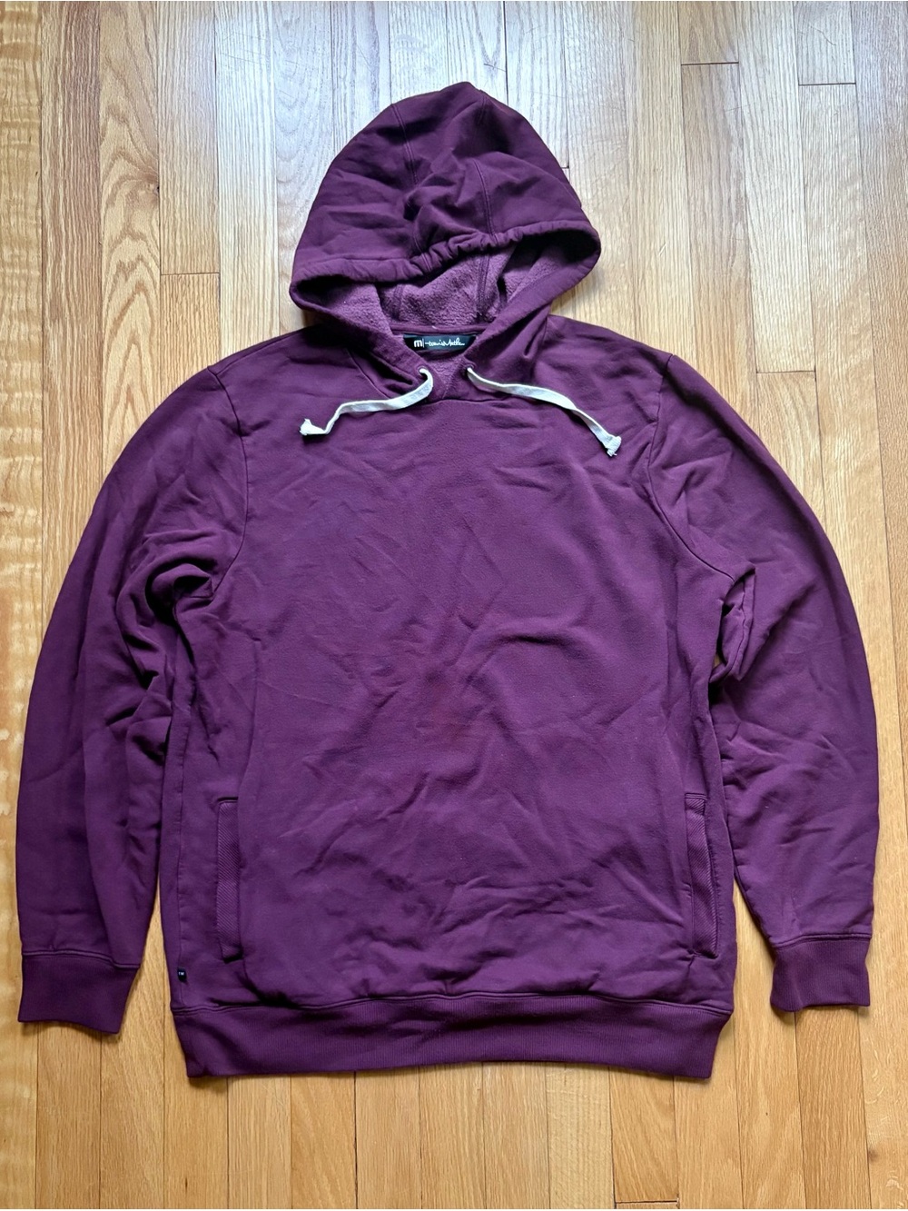 Travis Mathew Men’s Coastal Cloud Hoodie Sweatshirt Large Maroon Solid
